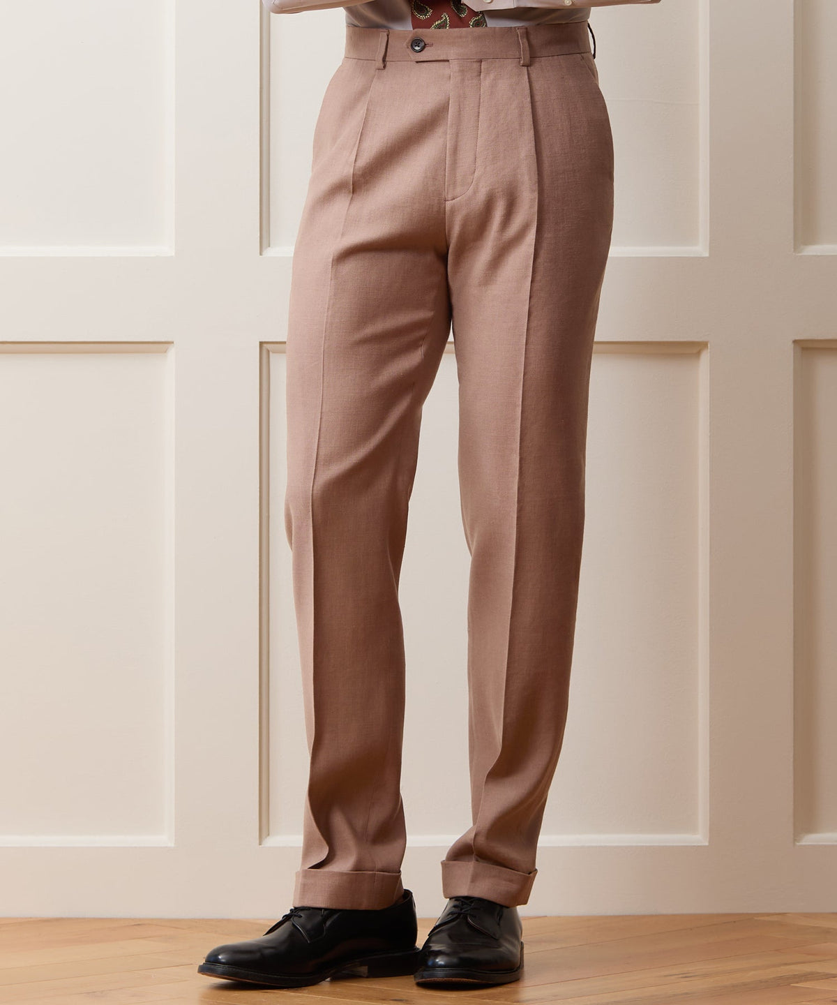 Italian Linen Blend Madison Trouser - Mauve