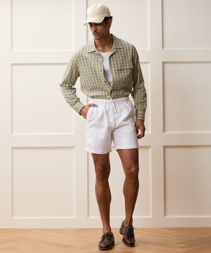 Sand-Washed Silk Studio Shirt - Khaki
