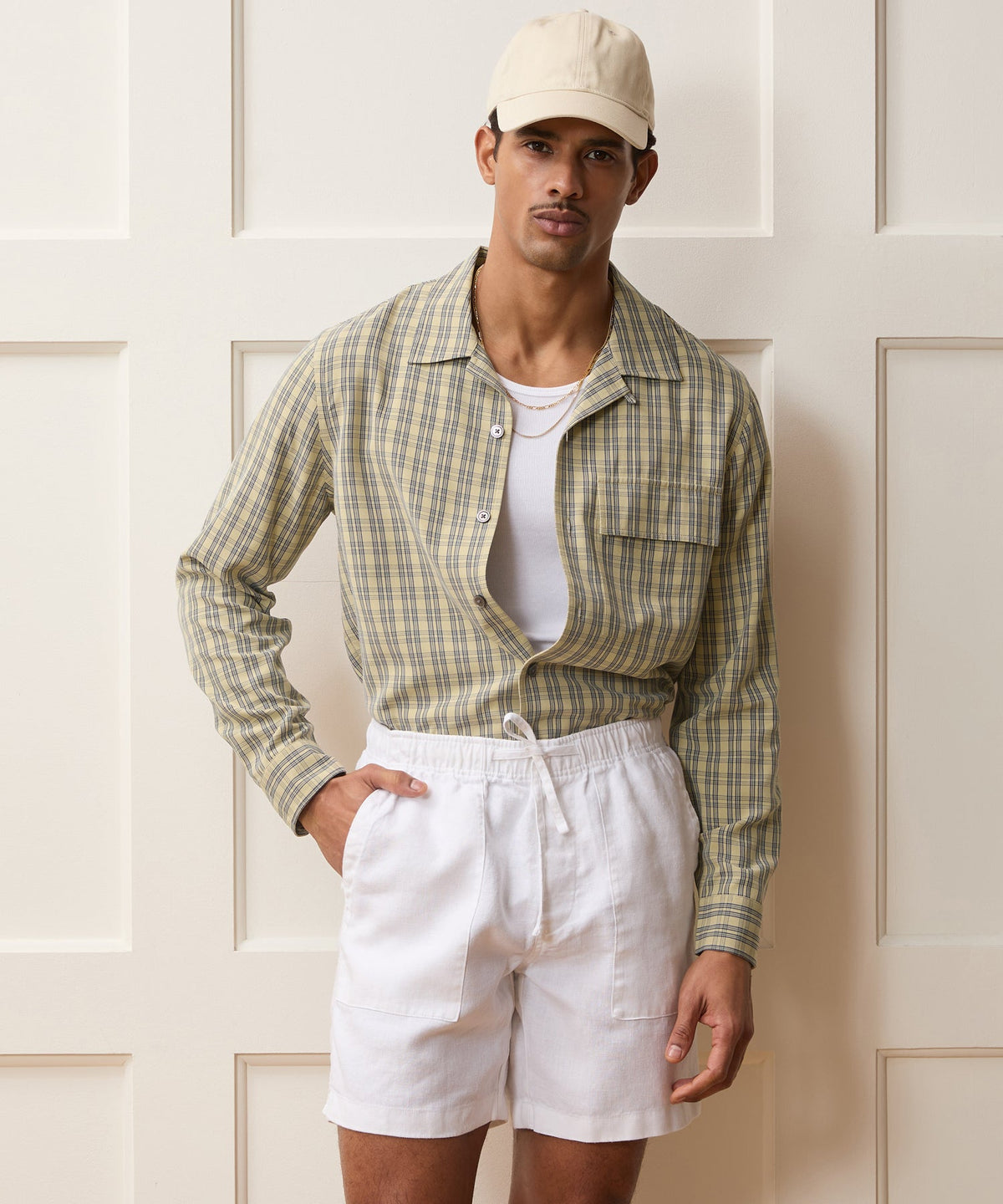 Sand-Washed Silk Studio Shirt - Khaki