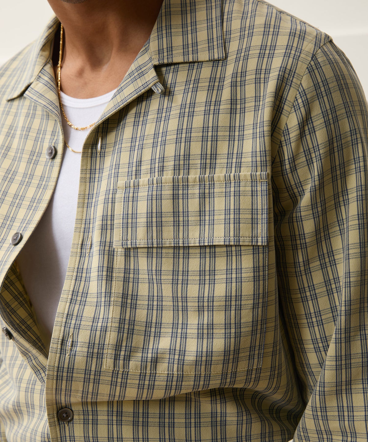 Sand-Washed Silk Studio Shirt - Khaki