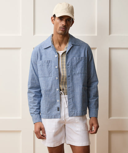 Chambray Guayabera Shirt - Light Indigo