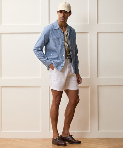 Chambray Guayabera Shirt - Light Indigo