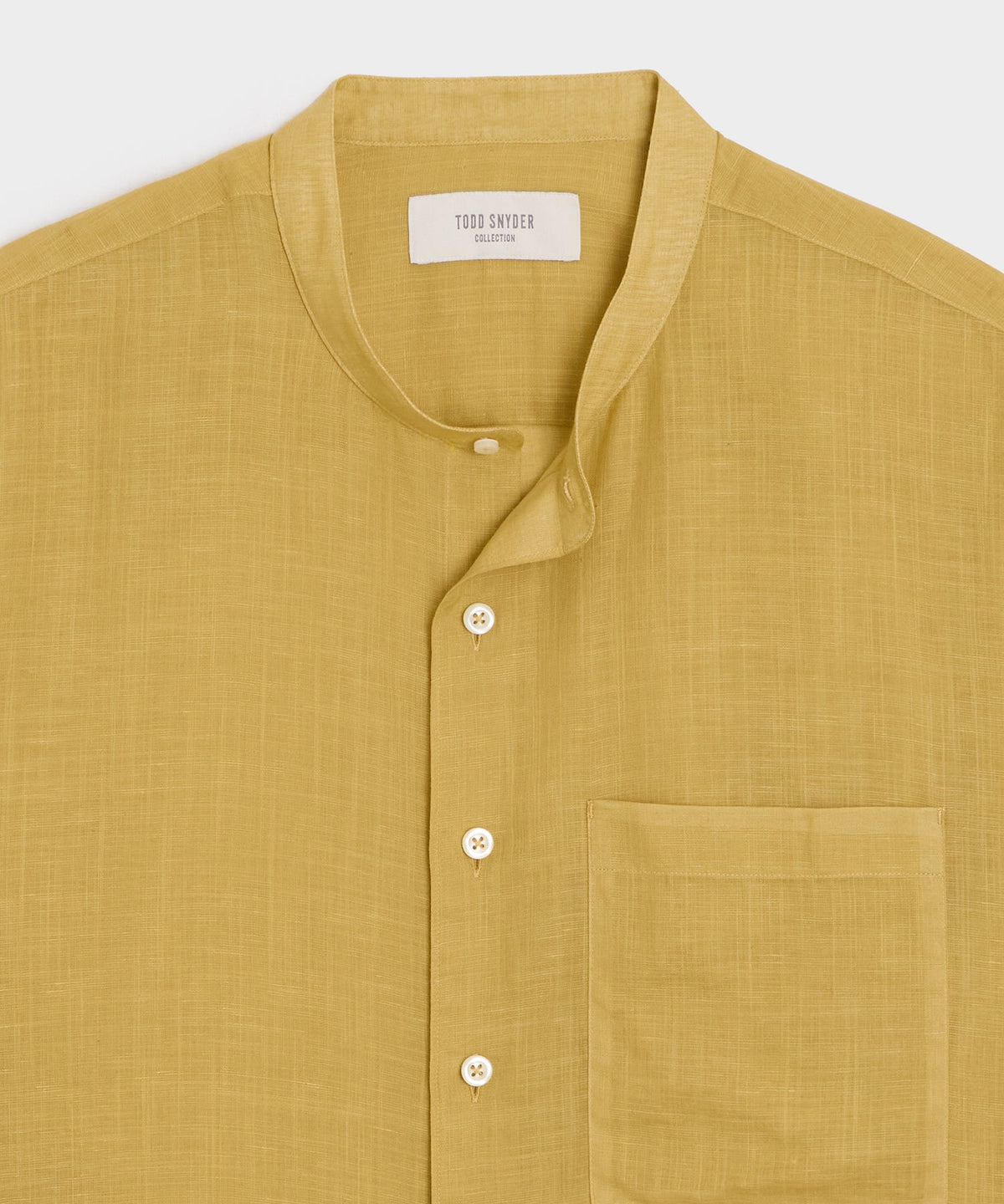 Voile Band Collar Big Shirt - Golden Straw