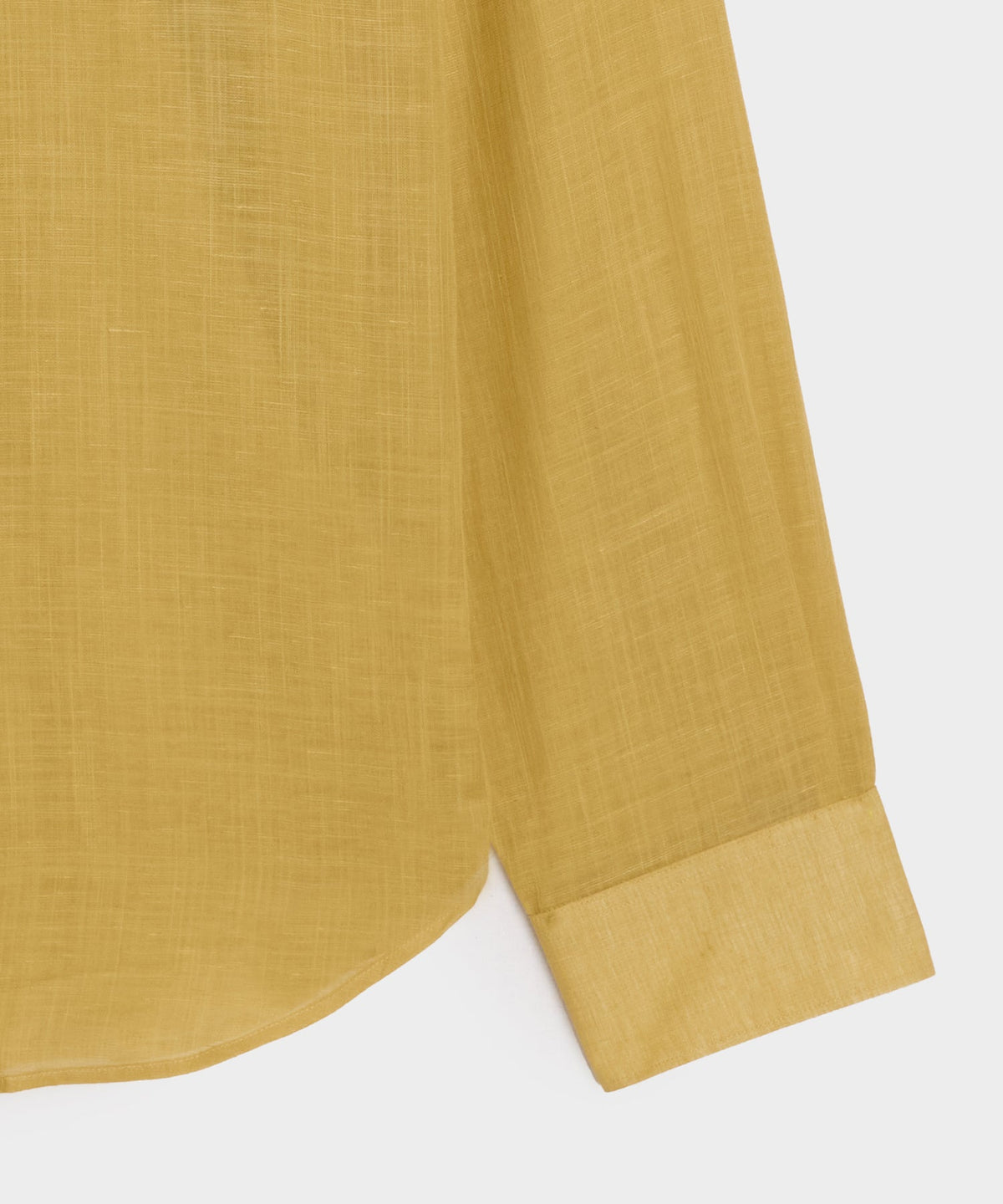 Voile Band Collar Big Shirt - Golden Straw