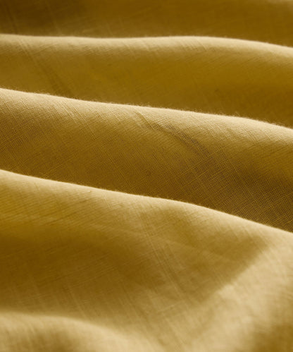 Voile Band Collar Big Shirt - Golden Straw