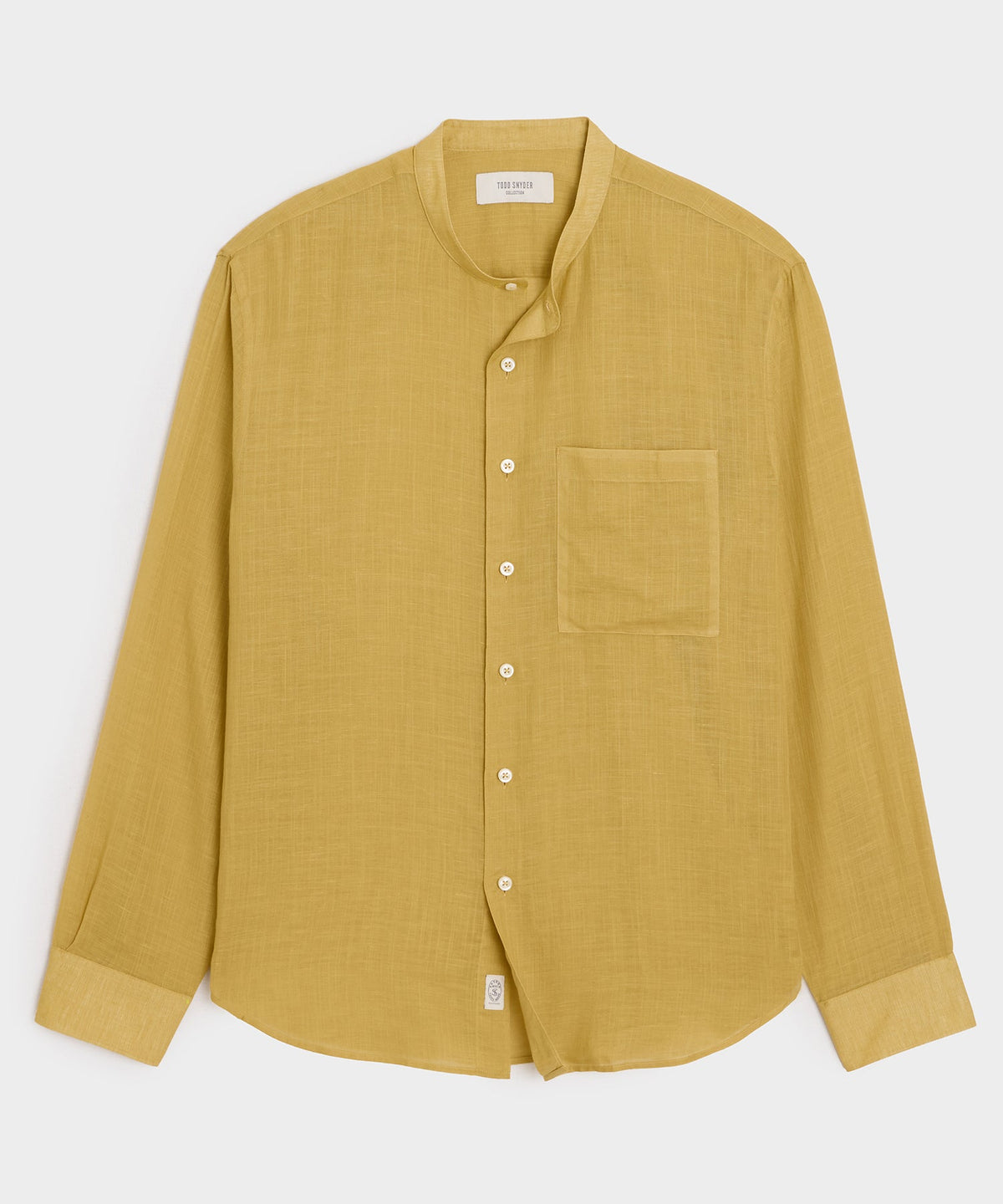 Voile Band Collar Big Shirt - Golden Straw