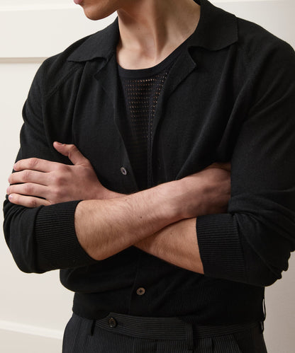 Amalfi Sweater Polo - Black