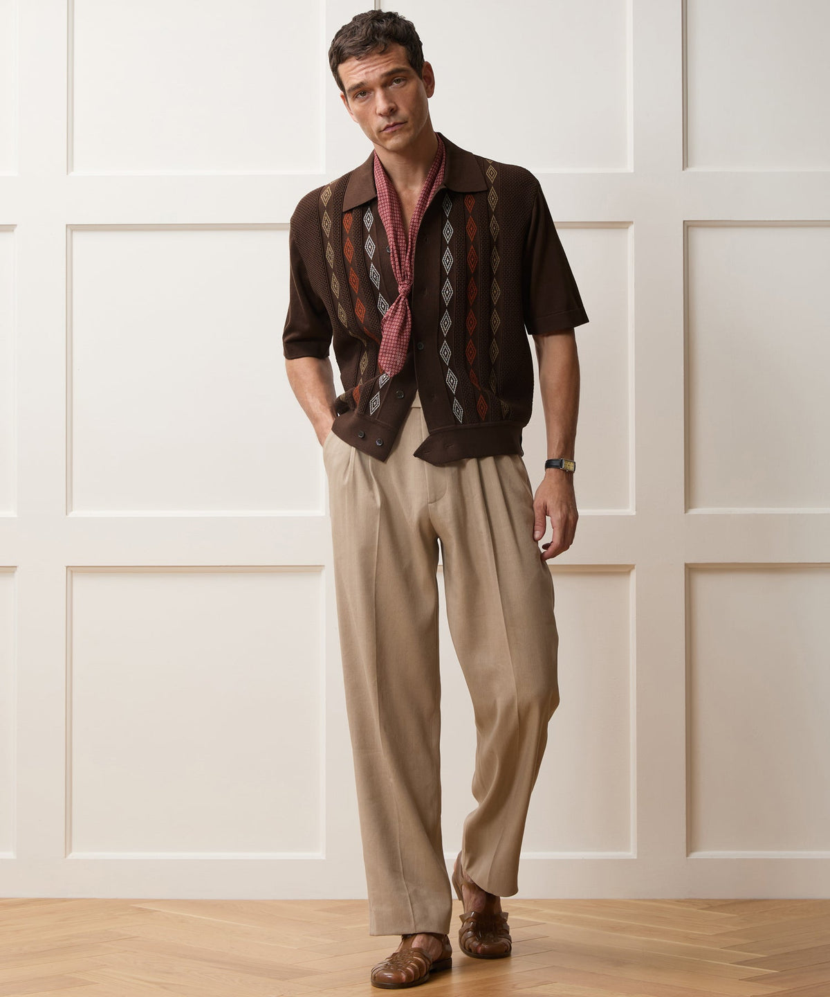 Palmetto Sweater Polo - Umber
