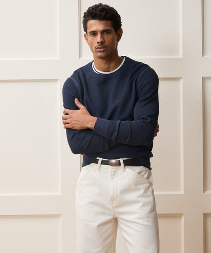 Vista Crewneck Sweater - Heather Navy