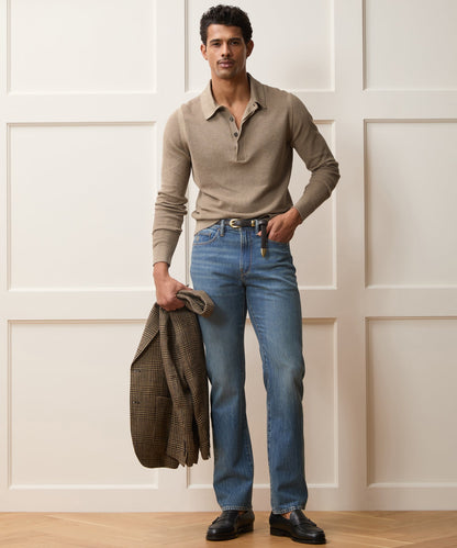Vista Sweater Polo - Heather Taupe