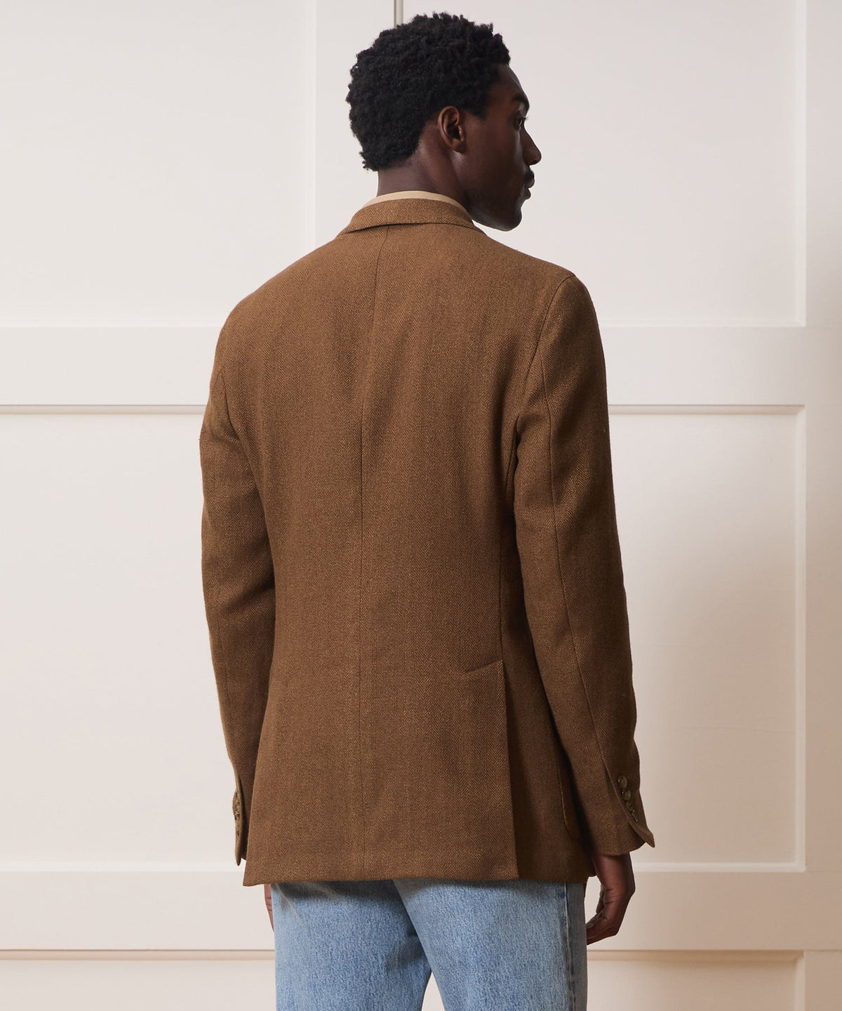 Italian Herringbone Sport Coat - Straw