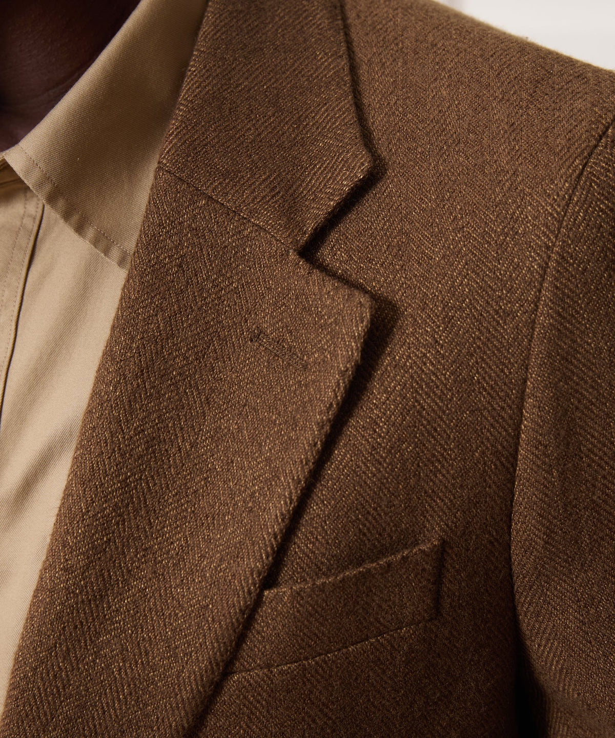 Italian Herringbone Sport Coat - Straw
