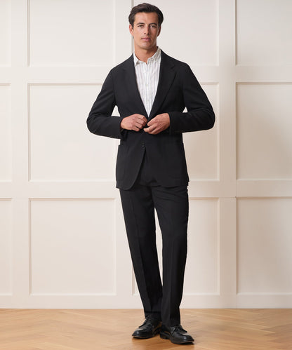 Italian Gabardine Side Tab Trouser - Black