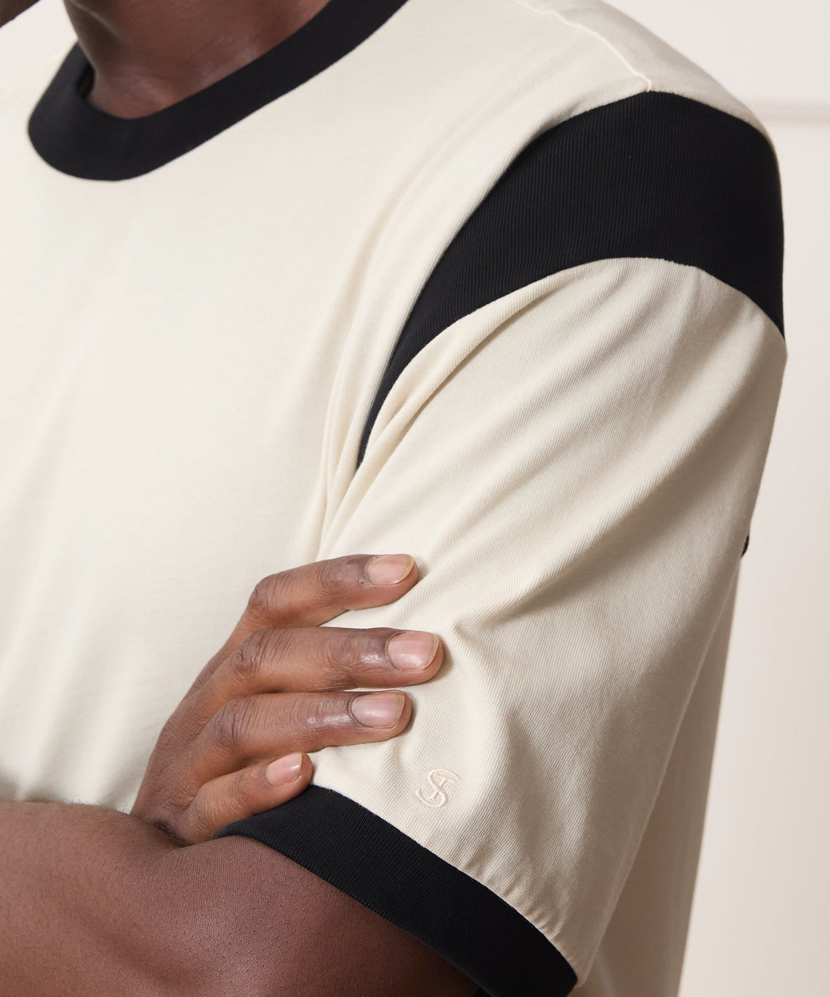 Collegiate Jersey Ringer Tee - Chalk