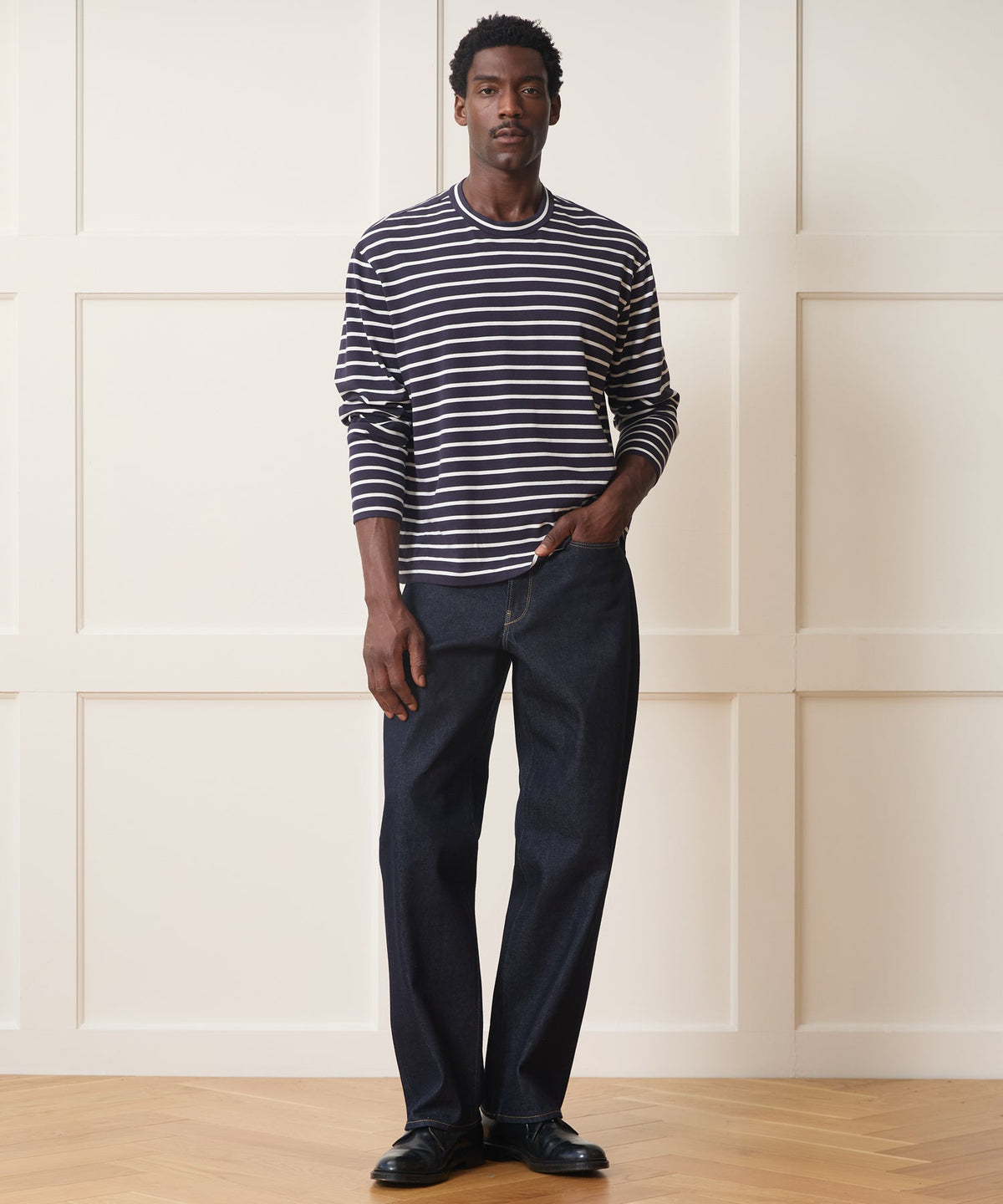 Boxy Jersey Tee - Navy