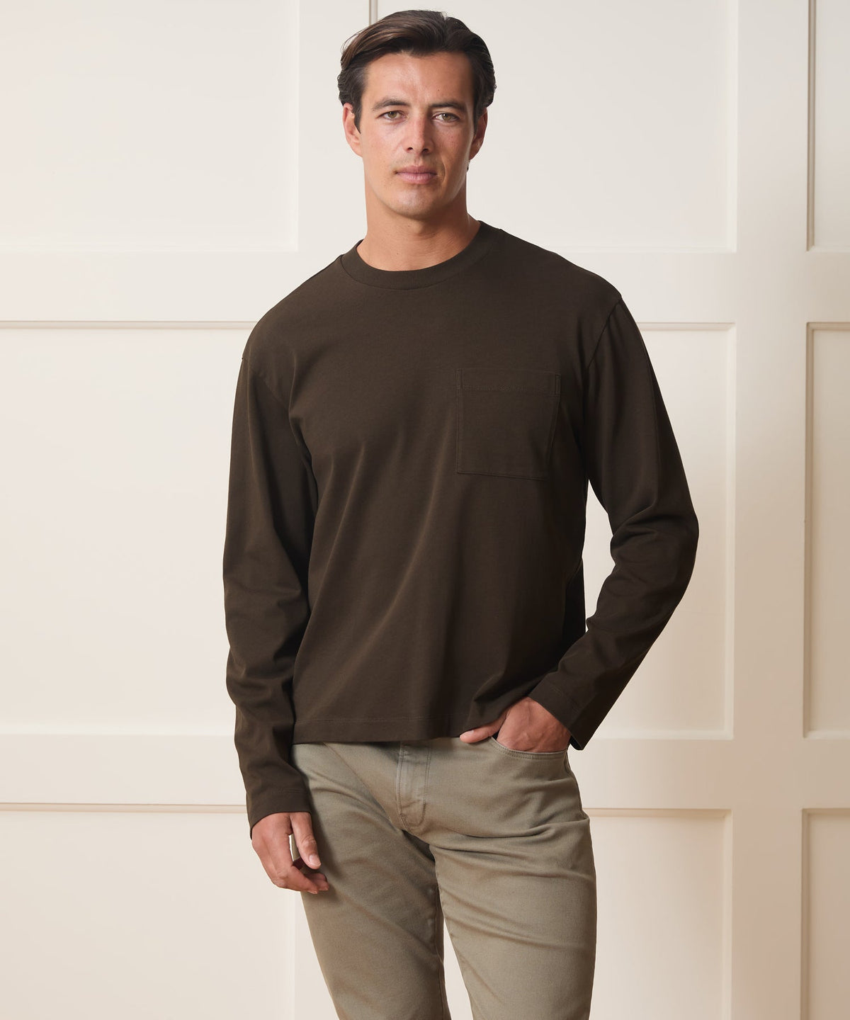 Boxy Jersey Tee - Espresso Bean
