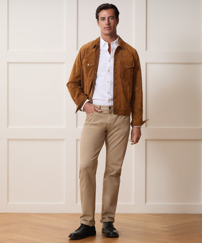 Italian Suede Dylan Jacket - Burnt Caramel