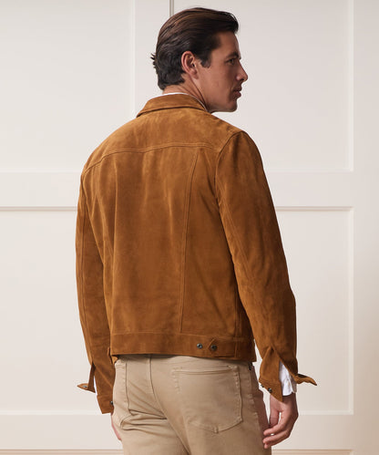 Italian Suede Dylan Jacket - Burnt Caramel