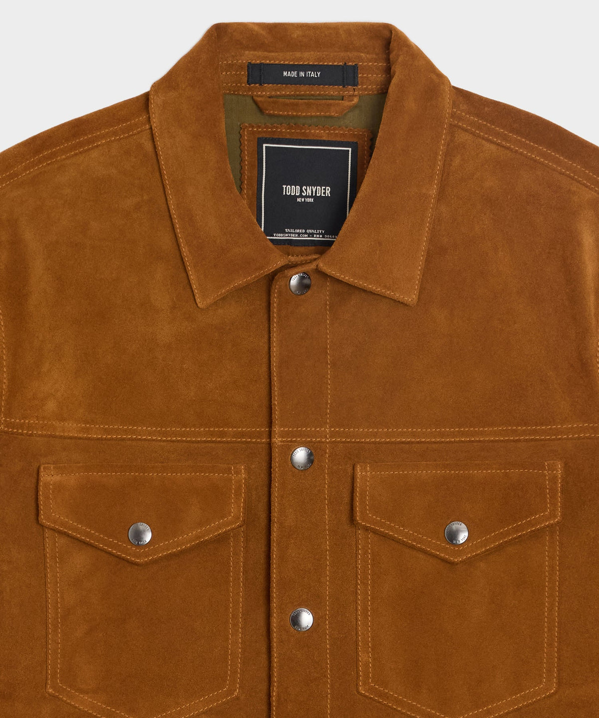 Italian Suede Dylan Jacket - Burnt Caramel