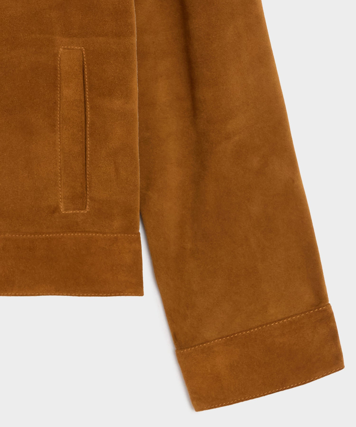 Italian Suede Dylan Jacket - Burnt Caramel
