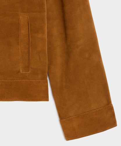 Italian Suede Dylan Jacket - Burnt Caramel