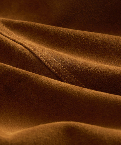 Italian Suede Dylan Jacket - Burnt Caramel