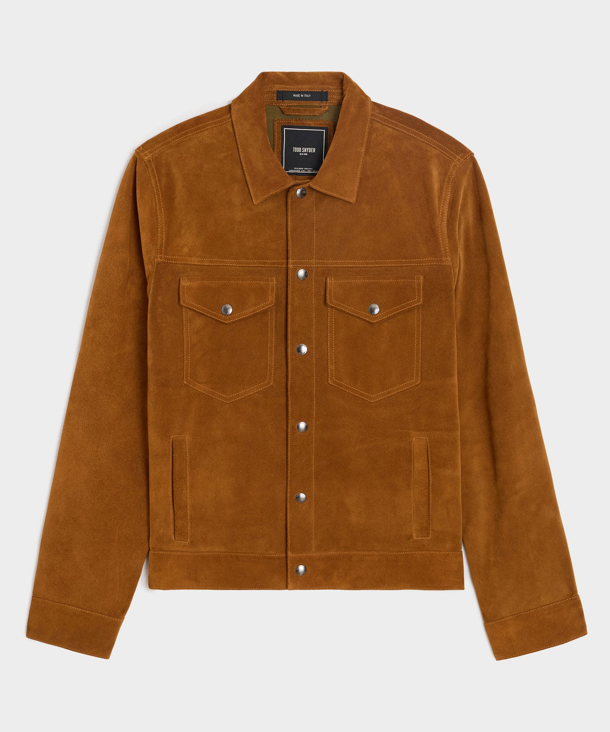Italian Suede Dylan Jacket - Burnt Caramel