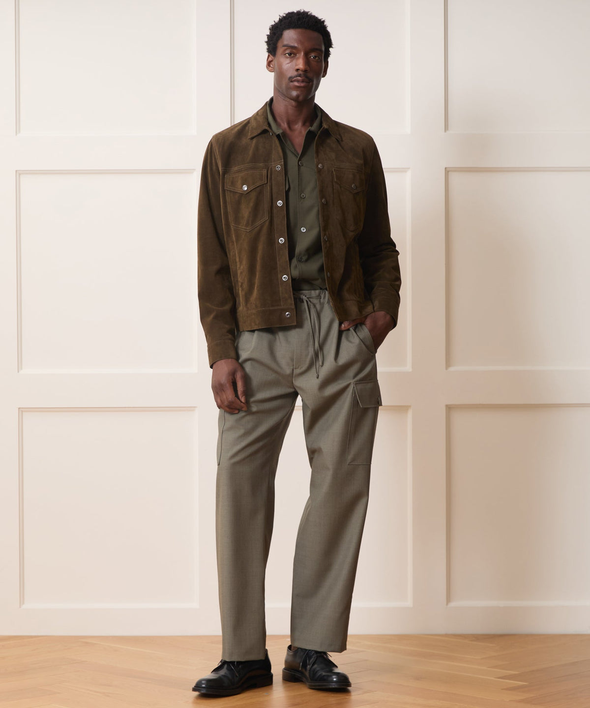 Italian Suede Dylan Jacket - Olive