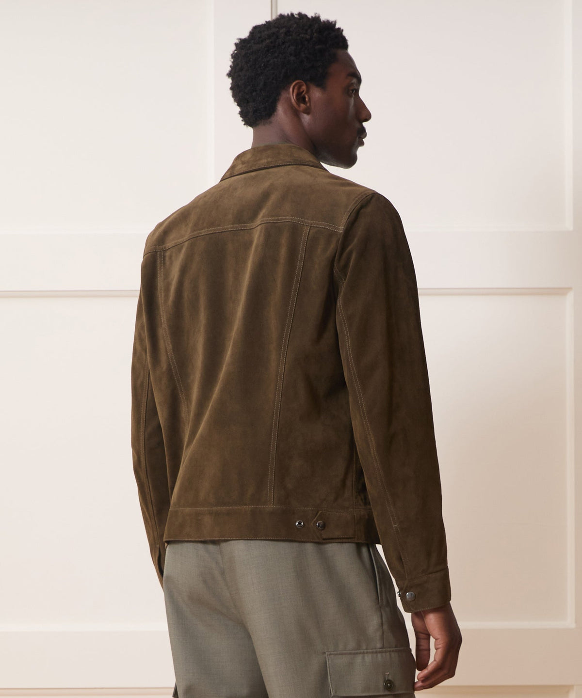 Italian Suede Dylan Jacket - Olive