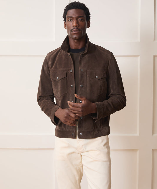 Italian Suede Dylan Jacket - Rich Brown