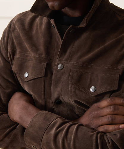 Italian Suede Dylan Jacket - Rich Brown