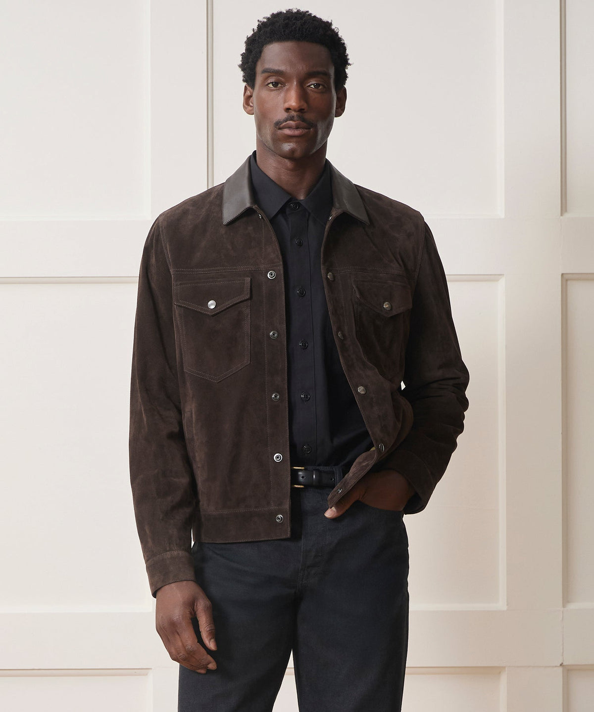 Italian Suede Dylan Jacket - Espresso
