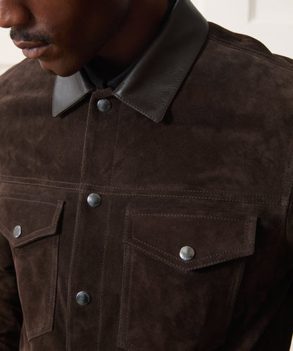 Italian Suede Dylan Jacket - Espresso