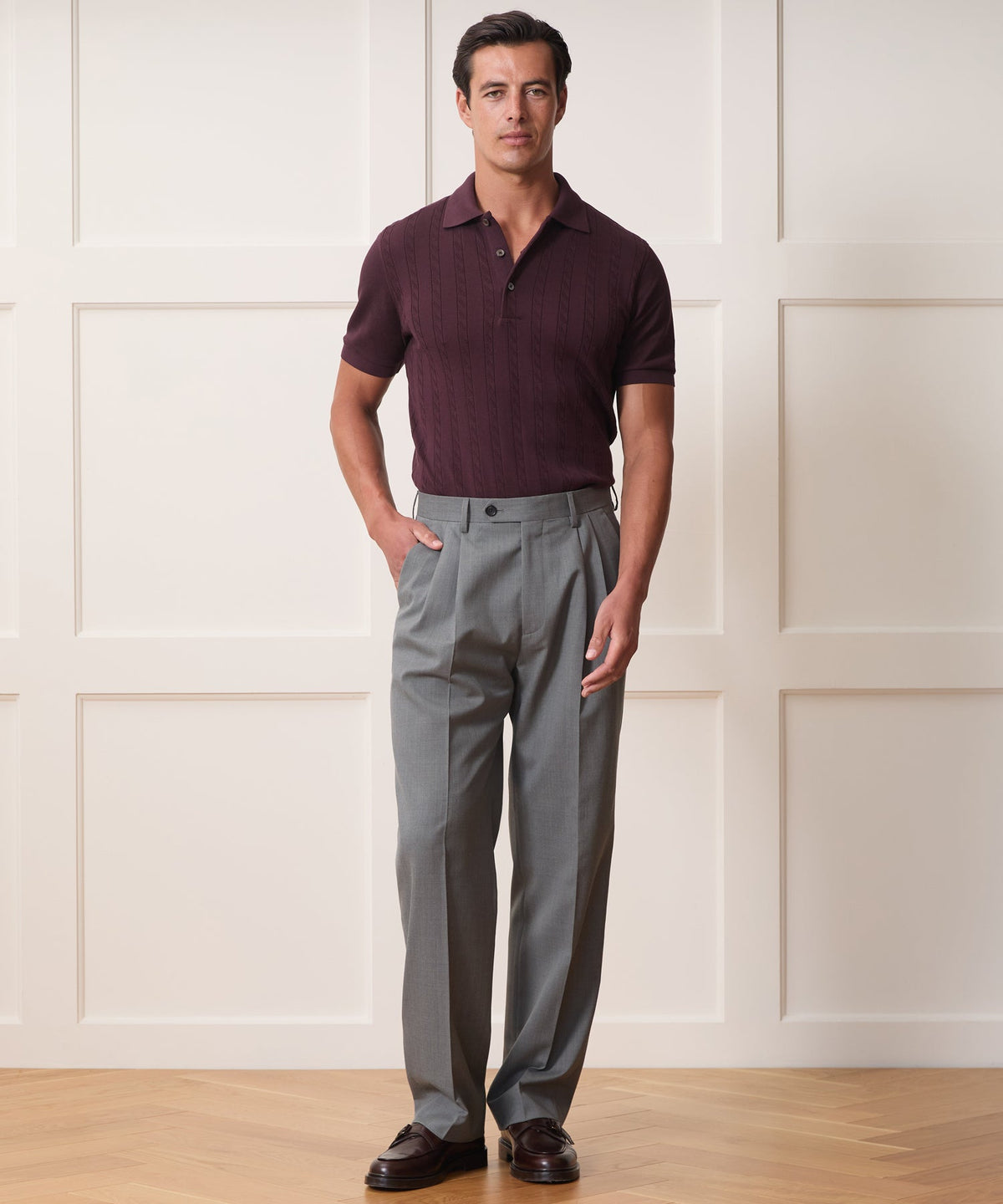 Italian Gabardine Wythe Trouser - Light Grey