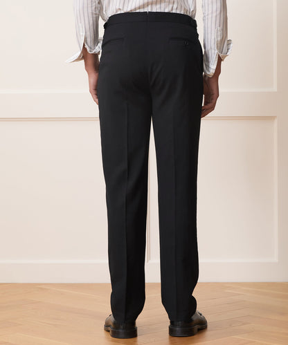 Italian Gabardine Side Tab Trouser - Black