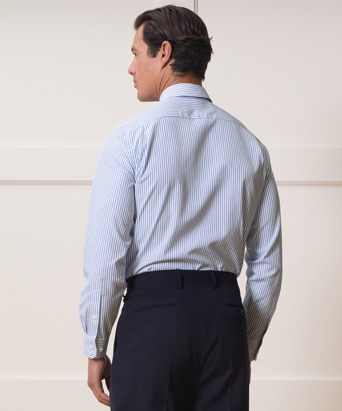 Cotton Spread Collar Dress Shirt - Blue