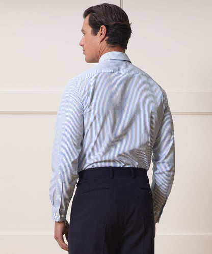Cotton Spread Collar Dress Shirt - Blue