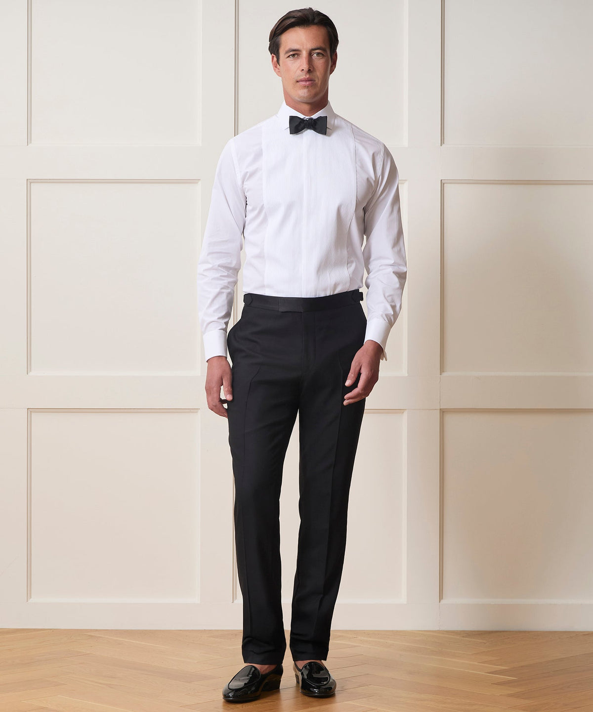 Plissé Tuxedo Shirt - White