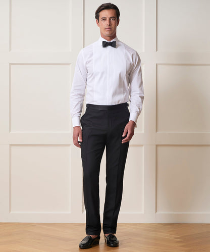 Plissé Tuxedo Shirt - White