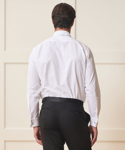 Plissé Tuxedo Shirt - White