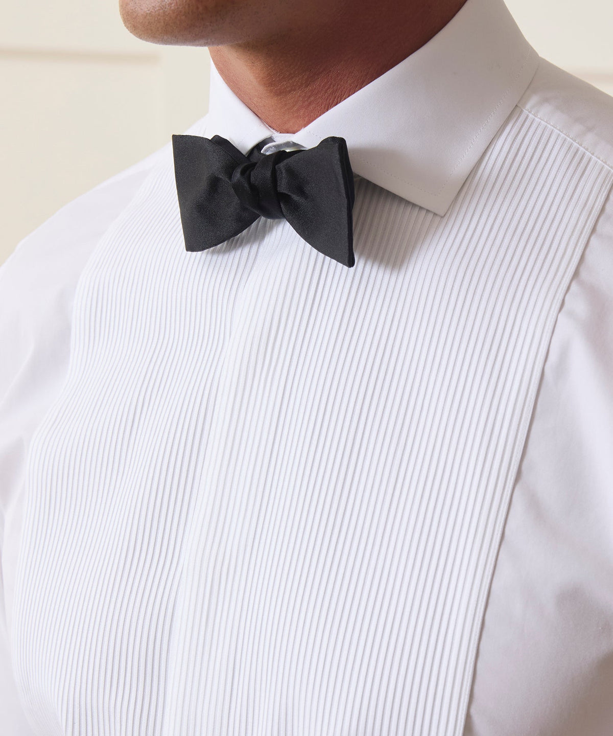 Plissé Tuxedo Shirt - White