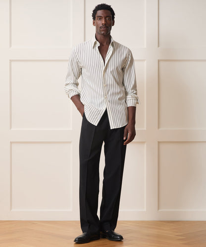 Poplin Long Point Collar Dress Shirt - Cream