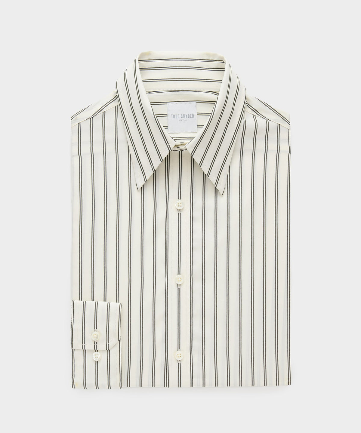 Poplin Long Point Collar Dress Shirt - Cream