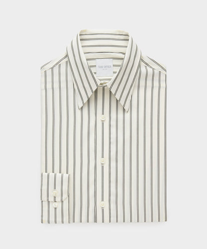 Poplin Long Point Collar Dress Shirt - Cream