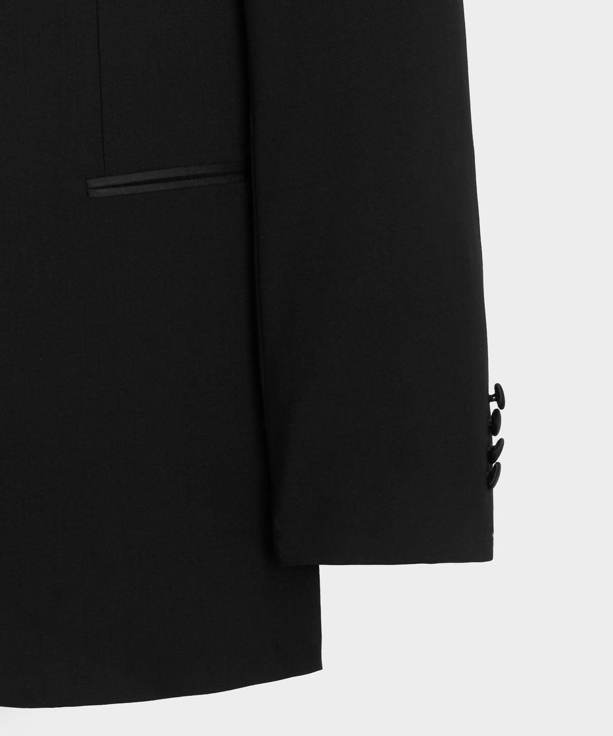 Italian Wool Peak Lapel Tuxedo Jacket - Black