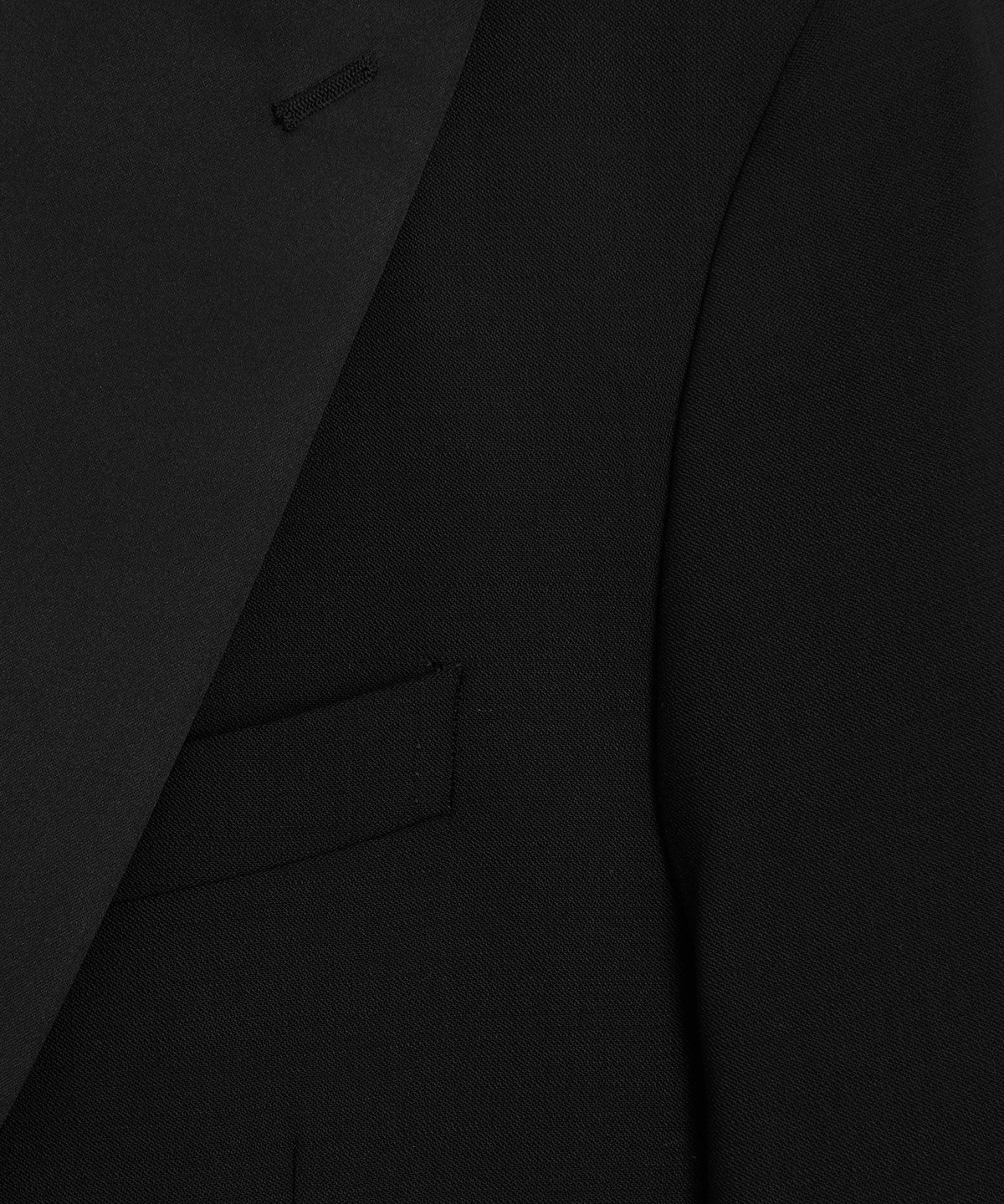 Italian Wool Peak Lapel Tuxedo Jacket - Black