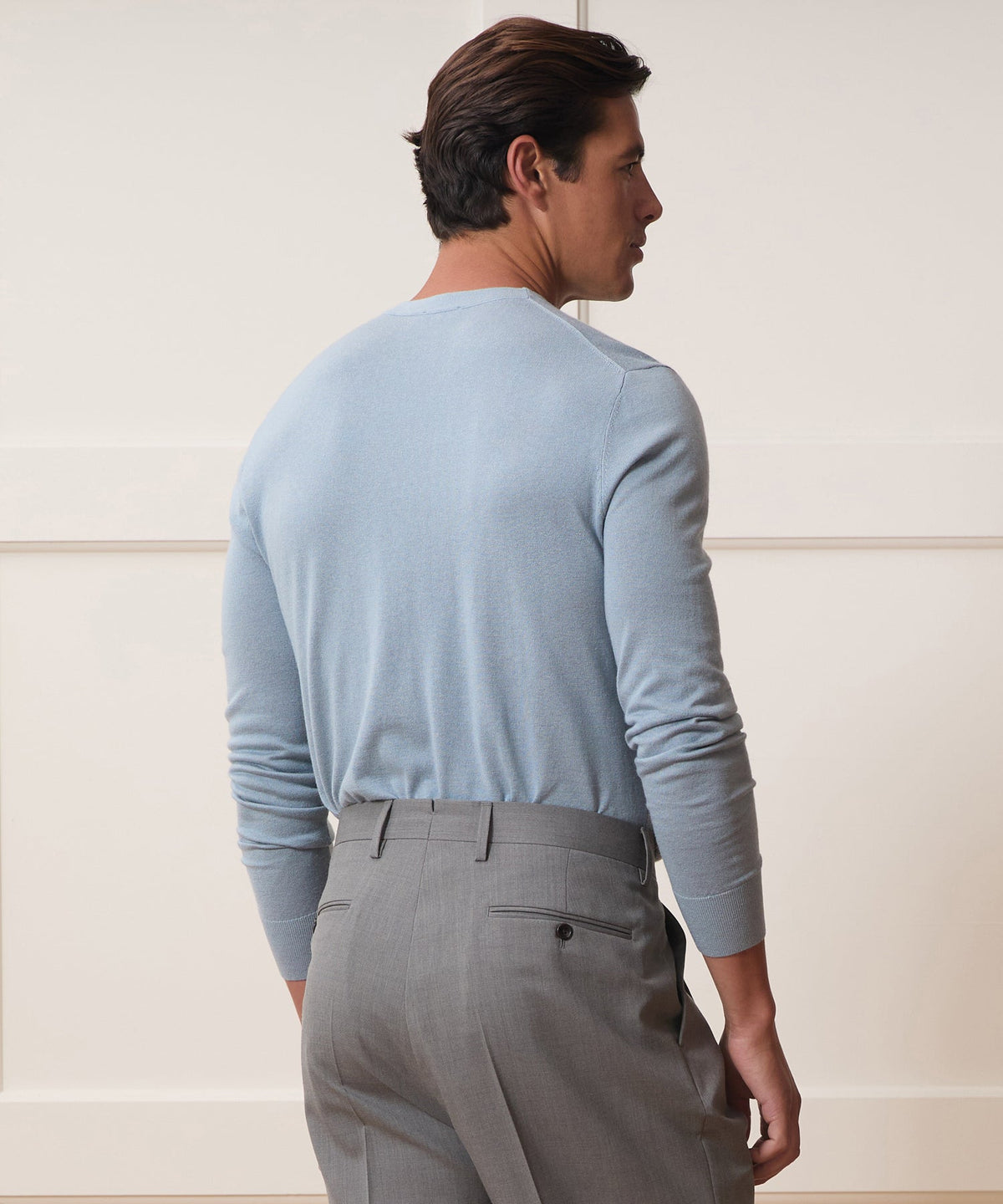 Silk-Cashmere Crewneck Sweater - Dusty Blue