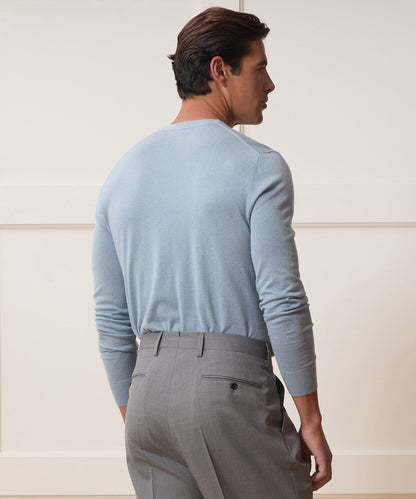 Silk-Cashmere Crewneck Sweater - Dusty Blue