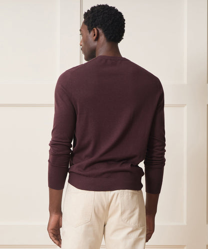 Silk-Cashmere Crewneck Sweater - Raisin
