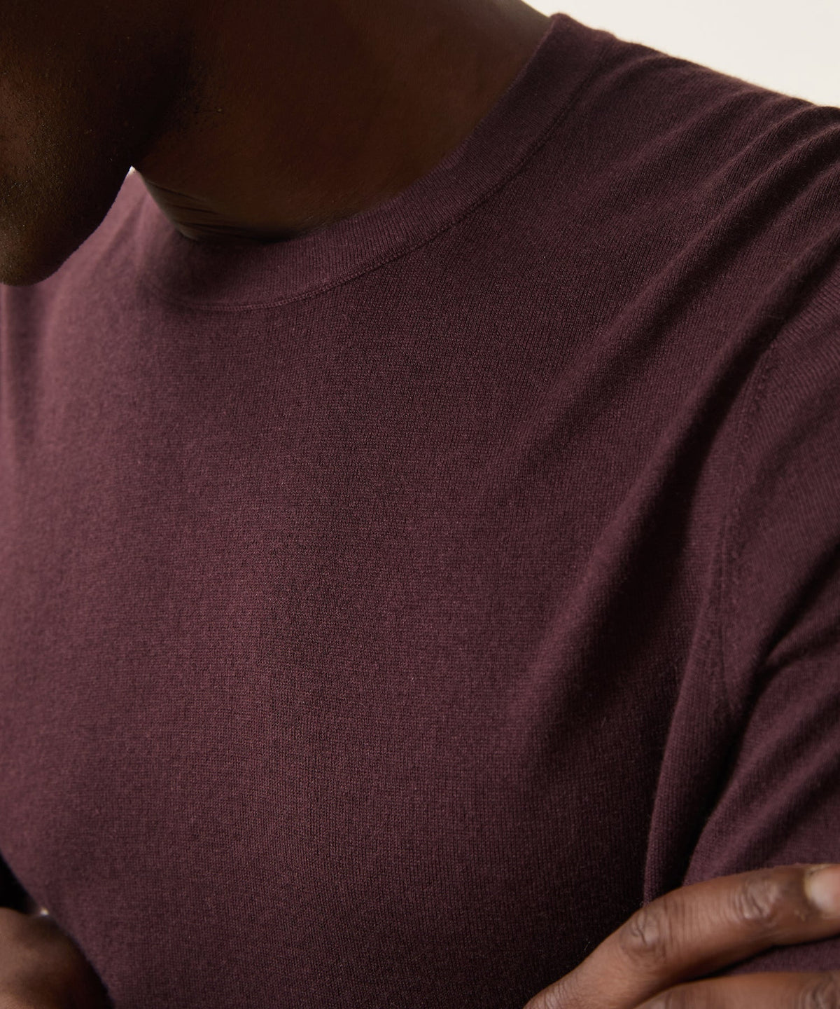 Silk-Cashmere Crewneck Sweater - Raisin